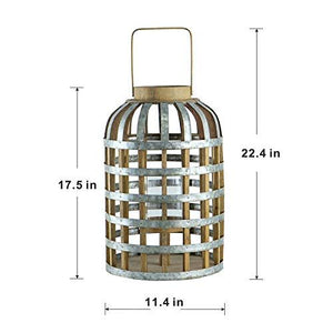 Decorative Lantern With Handle, Wooden Lantern For Indoor Outdoor, Home Garden Wedding by Couch.com