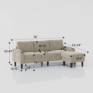 3 Seater Convertible Combination L Shaped Sofa With Footstools With Storage by Couch.com