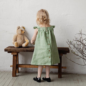 Girls Summer Linen Loose Sling Dress