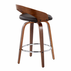 Grotto - Mid Century Modern Elegant Fixed Height Counter Stool With Swivel With Round Footrest (Set of 2) by Couch.com