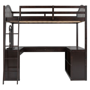 Loft Bed With Drawers, Cabinet, Shelves With Desk by Couch.com