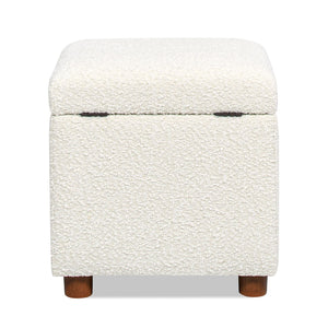 Upholstered Storage Ottoman - Ivory White by Couch.com