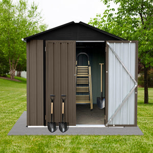 4FtX6Ft Out Storage Sheds Apex Roof - Brown / Black by Couch.com