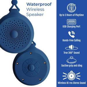Waterproof Wireless Speaker – Portable Bluetooth Shower Speaker