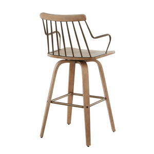 Preston - Farmhouse Counter Stool - White Washed / Antique Copper by Couch.com