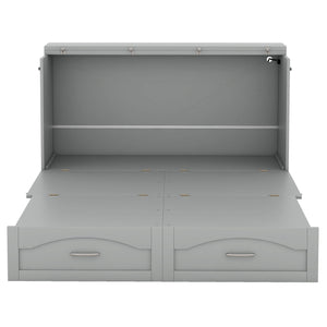 Murphy Wall Bed With Drawer And A Set Of Sockets & USB Ports, Pulley Structure Design by Couch.com