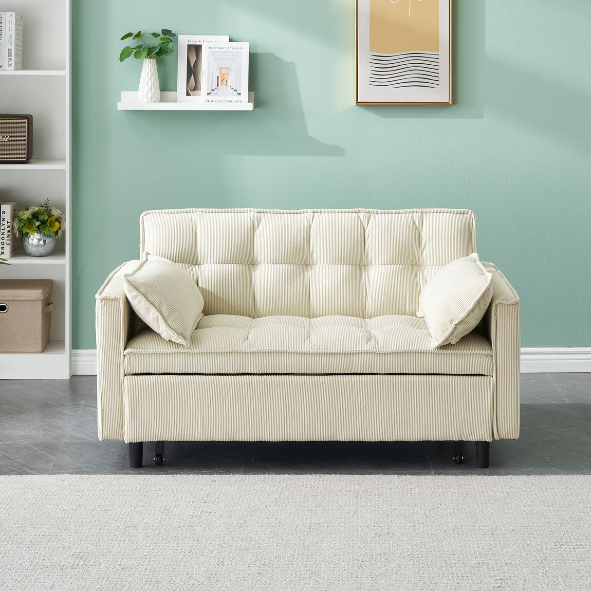 Two-Seat Casual Sofa With Pull Out Bed, Living Room Furniture by Couch.com