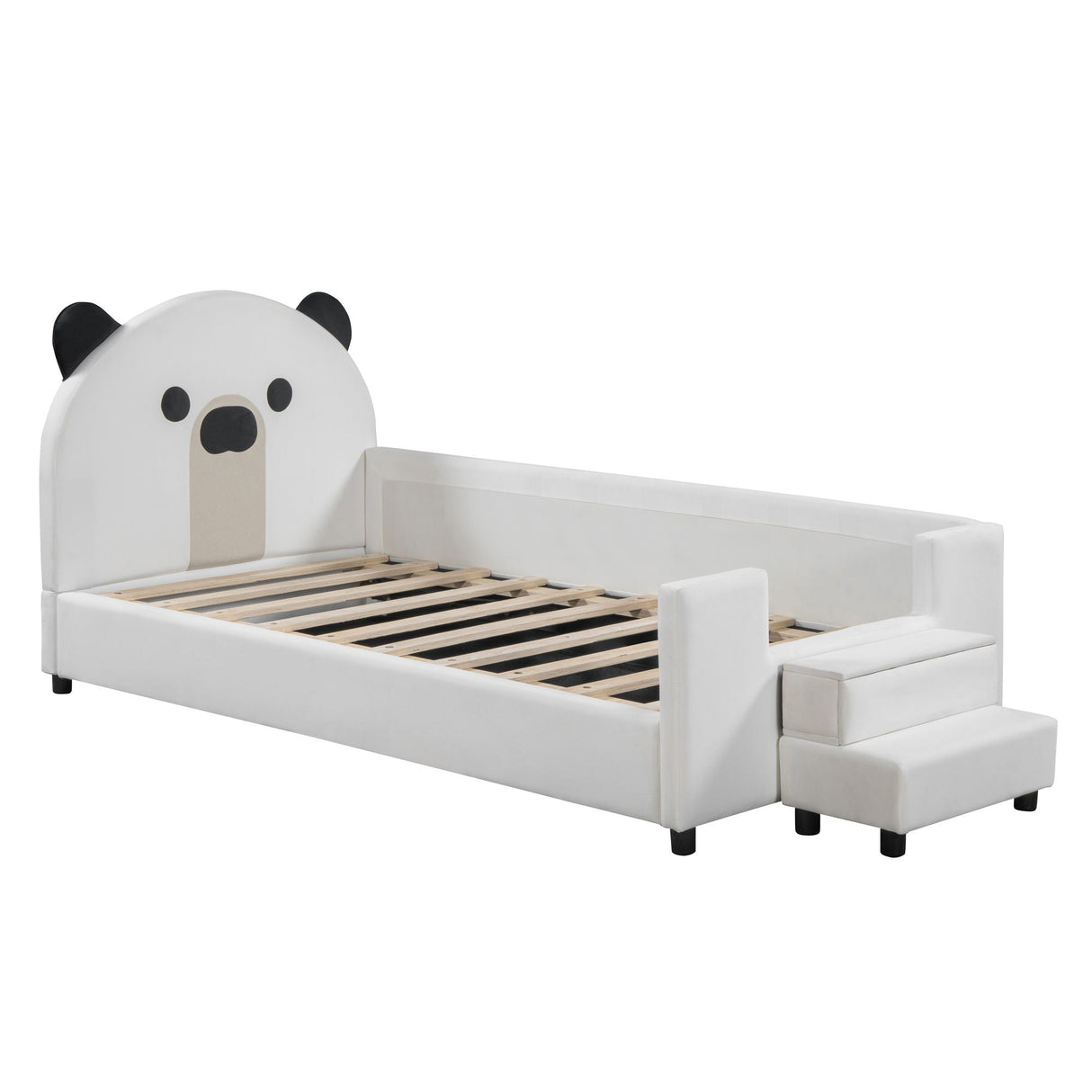 Upholstered Daybed With Bear Shaped Headboard, Hydraulic System And Breathable Mesh Fence by Couch.com