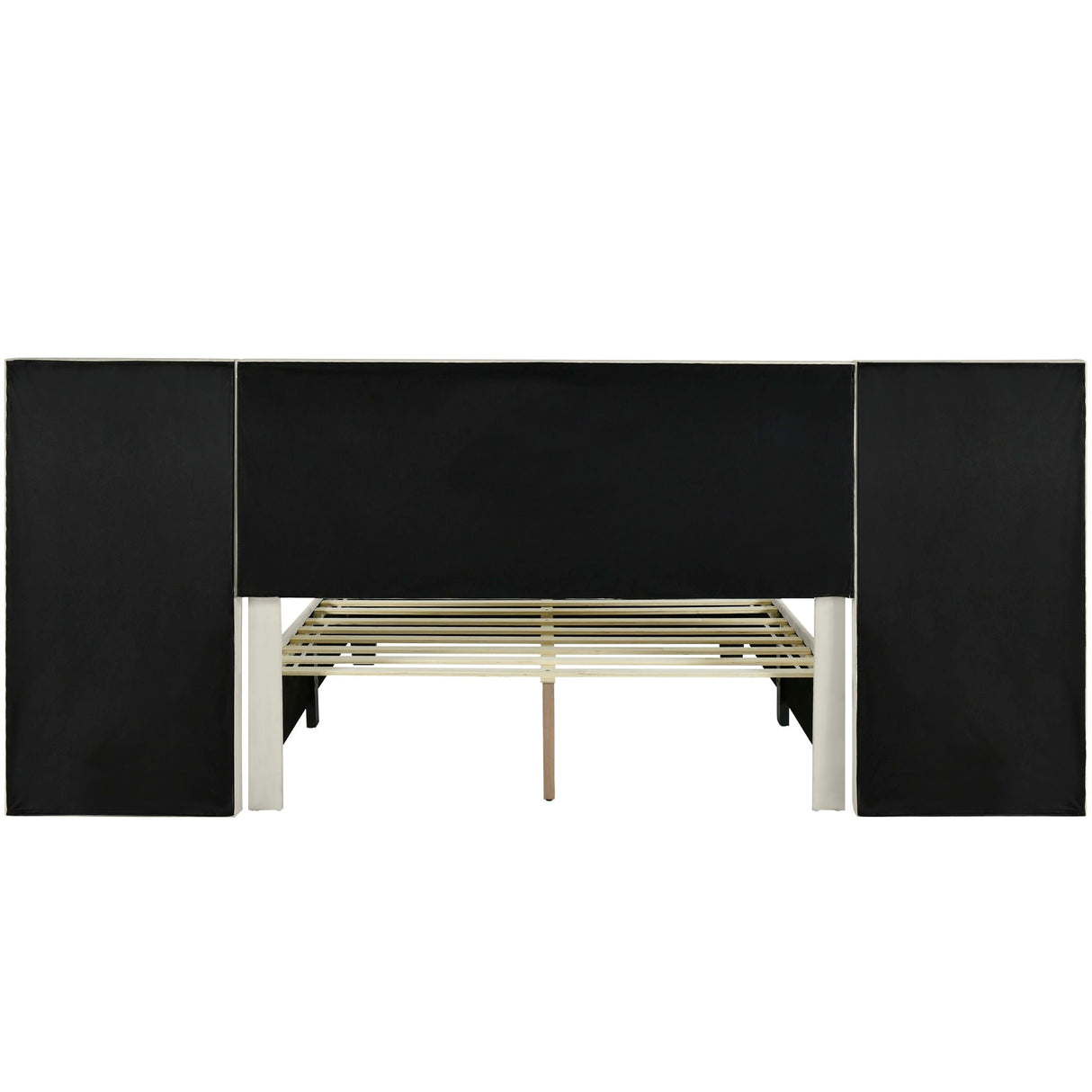 Upholstered Platform Bed With Big Headboard by Couch.com