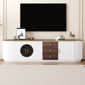 Modern Minimalist TV Stand For TVs Up To 80" With 3 Drawers And 1 Shelf by Couch.com