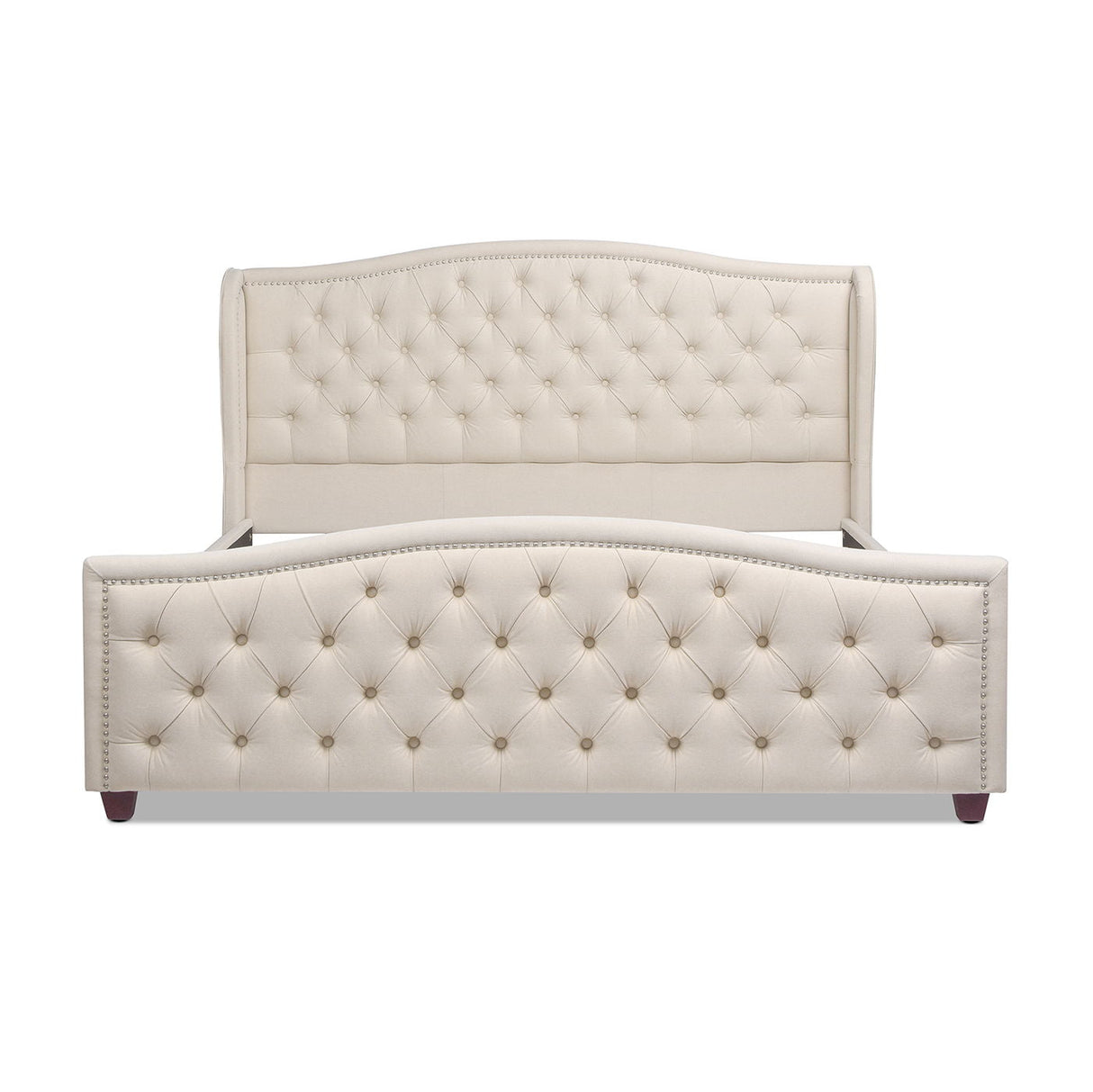 Fontana - Handcrafted Wingback Upholstered Platform Bed Frame by Couch.com