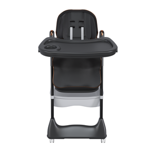 Adjustable Baby High Chair 0-6 Years – Portable Infant Feeding Seat with Safety Belt, Silent Lockable Wheels, Black