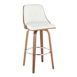 Gianna - Mid Century Modern Fixed Height Barstool With Swivel With Round Footrest (Set of 2) by Couch.com