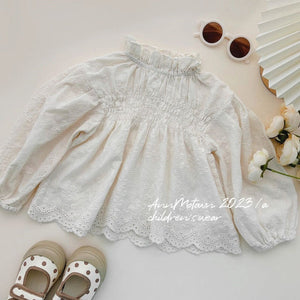 Girls' High-grade Lace Princess Long-sleeved Bottoming Shirt