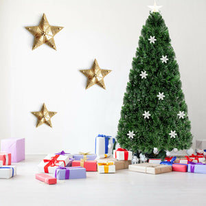 LED Optic Artificial Christmas Tree with Snowflakes-6 Feet