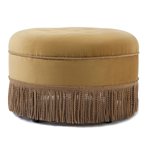 Yolanda - Luxurious Upholstery Round Upholstered Accent Ottoman by Couch.com