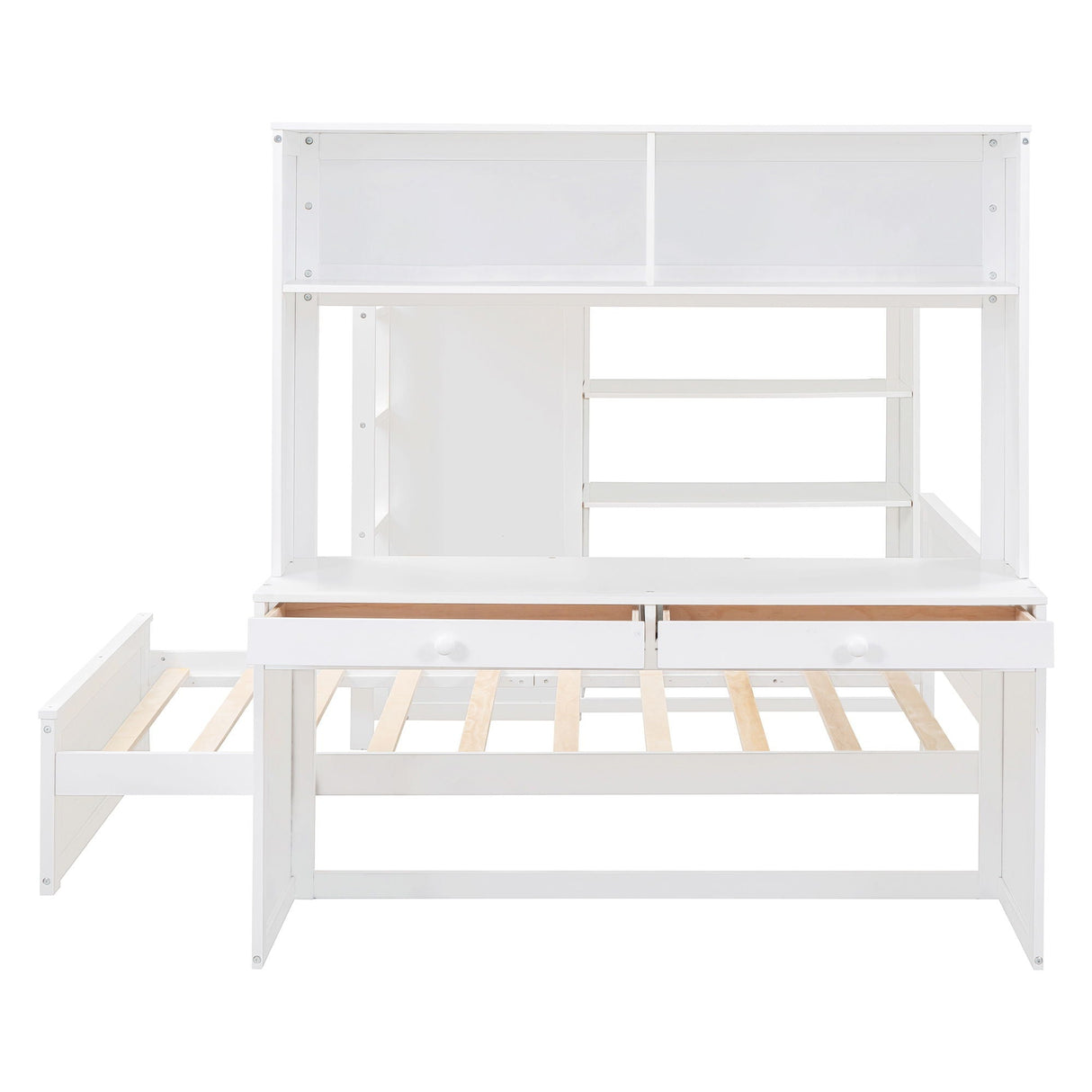 Loft Bed With A Twin Size Standalone Bed, Shelves, Desk, And Wardrobe by Couch.com