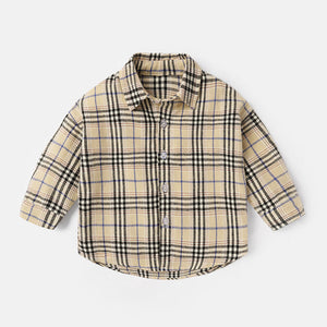 Fashion Men's Spring And Autumn Lattice Shirt