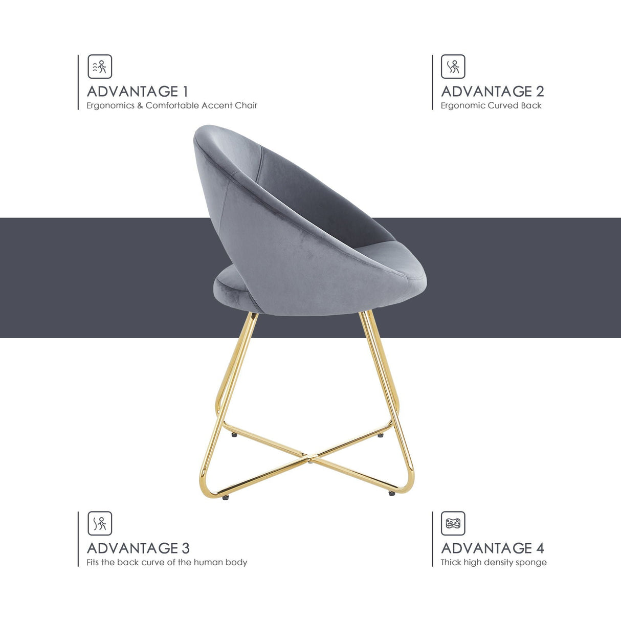 Modern Accent Velvet Lounge Chair by Couch.com