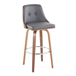 Gianna - Mid Century Modern Fixed Height Barstool With Swivel With Round Footrest (Set of 2) by Couch.com