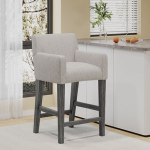 Charmed Upholstered Counter Stool With H Frame Base And Round Arms by Couch.com