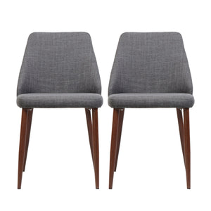 Modern Dining Chair With Iron Legs And Wood Finish