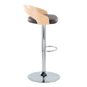 Grotto - Mid Century Modern Adjustable Height Barstool & Swivel With Oval Footrest (Set of 2) by Couch.com