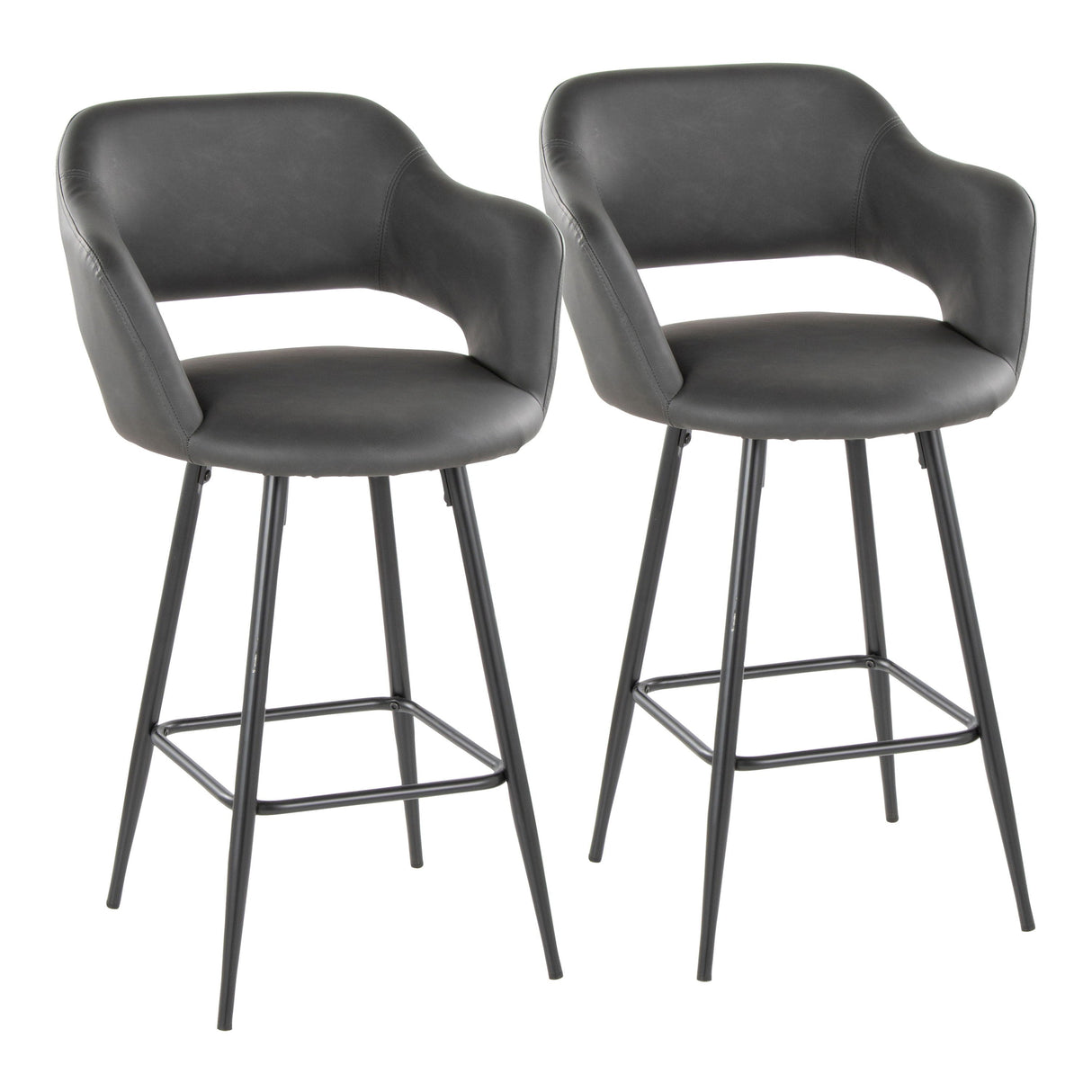 Margarite - Contemporary Fixed Height Counter Stool With Square Footrest (Set of 2) by Couch.com
