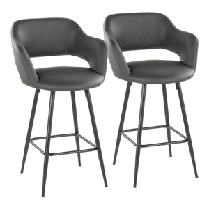 Margarite - Contemporary Fixed Height Counter Stool With Square Footrest (Set of 2) by Couch.com