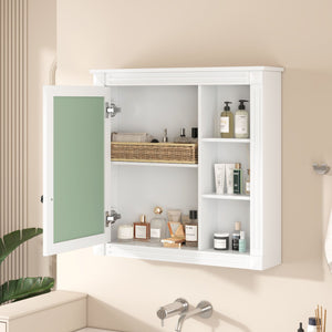 Bathroom Medicine Cabinet With Mirror, Wall Mounted Mirror Cabinet With Storage Organizer, Over The Toilet Storage White Storage Cabinet For Bathroom - White by Couch.com
