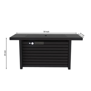 Outdoor Fire Pit Table & Lid - Black