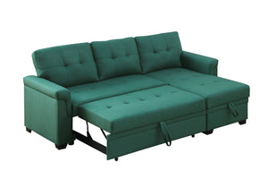 Lucca - Linen Reversible Sleeper Sectional Sofa With Storage Chaise by Couch.com