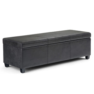 Avalon - Storage Ottoman Bench - Distressed Black by Couch.com