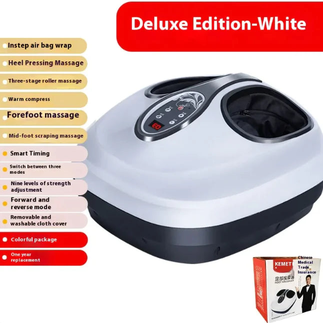 Automatic Shiatsu Foot Massager with Acupoint Kneading & Airbag – Home Electric Heat & Air Pressure Massage Machine