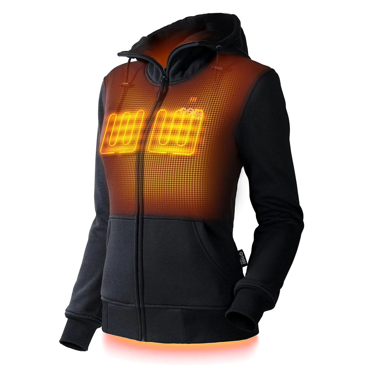 Ridge Womens Heated Hoodie - 10 hrs of Heat | with Battery & Charger | Machine Washable Onyx