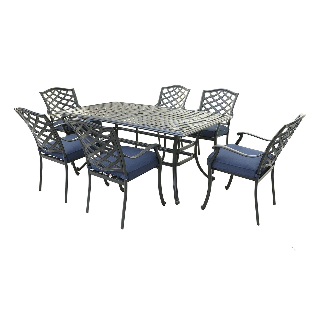 Rectangular Aluminum Dining Set With Cushions by Couch.com
