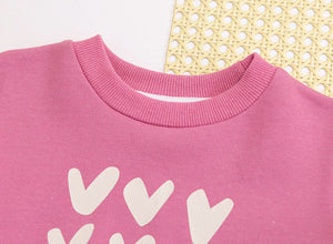 Girls' 2026 Spring Collection New Style Top - Cute And Casual Pullover Hooded Shirt For Children - Children's Heart-shaped Collar Sweatshirt