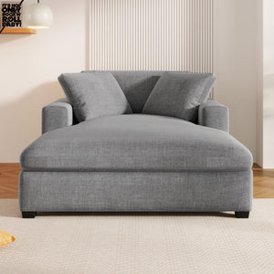 Oversized Chaise, Lounge Chair Classic Design, Soft Fabric, Durable Frame With Solid Wood Legs by Couch.com