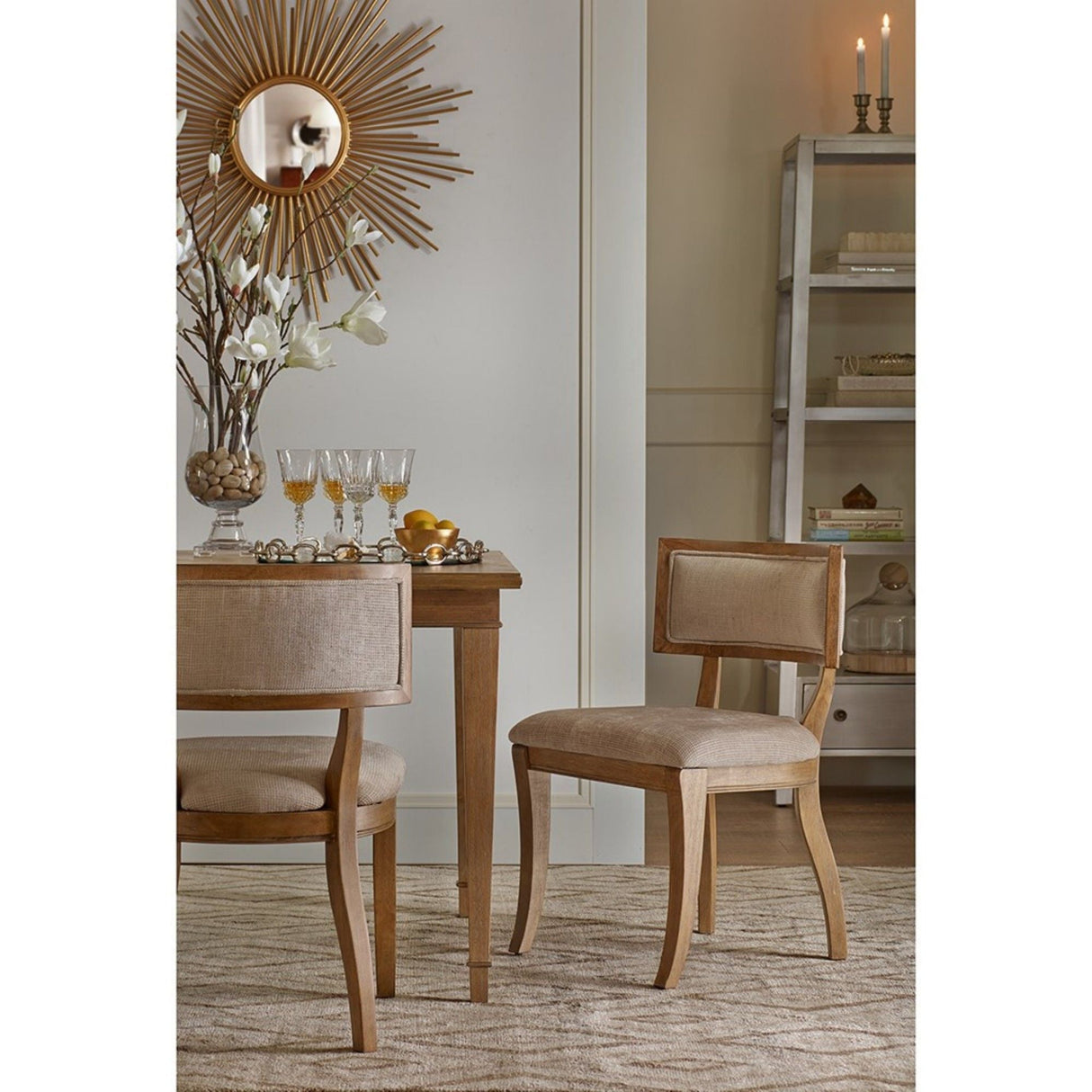 Classic Dining Chair (Set of 2) With Curved Back - Wire Brushed Birch by Couch.com