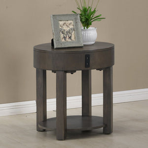 Jonah - MDF End Table With USB Ports - Light Brown by Couch.com