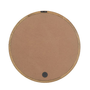 Circle Wall Mirror With Wooden Frame for Living Room