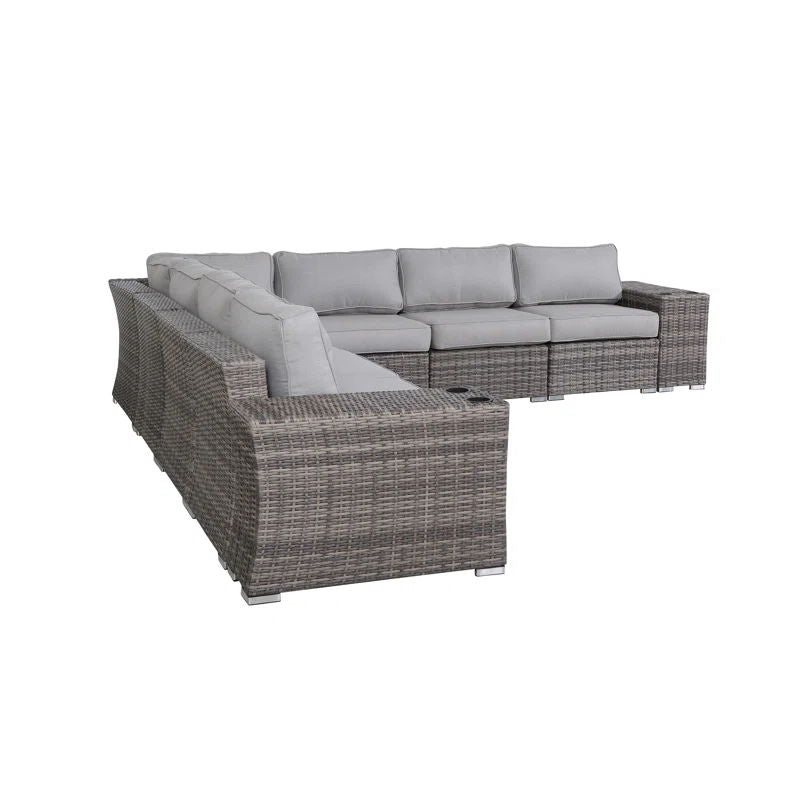 Rattan Sectional Sofa Set With Cushions by Couch.com