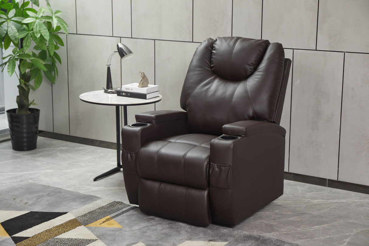 Modern Recliner Chair With Cup Holders, Remote Control by Couch.com