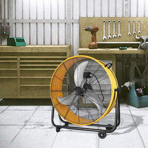 3 Speed Heavy Duty Metal Industrial Drum Fan, Air Circulation - Yellow by Couch.com