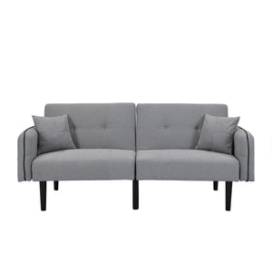 Folding Ottoman Sofa Bed With Stereo - Gray Fabric by Couch.com