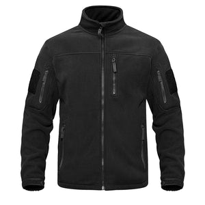 Dark Blue Warm Multi-Pockets Outdoor Tactical Fleece Jacket Soft Unique Style Jacket Work Coats Men's Windbreaker Jacket Sport Hiking Coat For Winter And Autumn