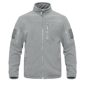 Dark Blue Warm Multi-Pockets Outdoor Tactical Fleece Jacket Soft Unique Style Jacket Work Coats Men's Windbreaker Jacket Sport Hiking Coat For Winter And Autumn