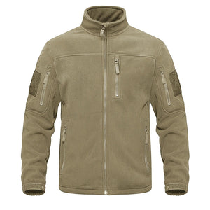 Dark Blue Warm Multi-Pockets Outdoor Tactical Fleece Jacket Soft Unique Style Jacket Work Coats Men's Windbreaker Jacket Sport Hiking Coat For Winter And Autumn