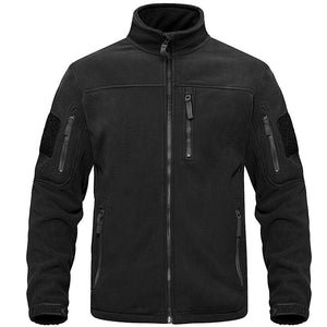Dark Blue Warm Multi-Pockets Outdoor Tactical Fleece Jacket Soft Unique Style Jacket Work Coats Men's Windbreaker Jacket Sport Hiking Coat For Winter And Autumn