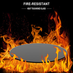 24" Round Tempered Glass Table Top Glass 1 / 4" Thick Round Polished Edge - Black by Couch.com